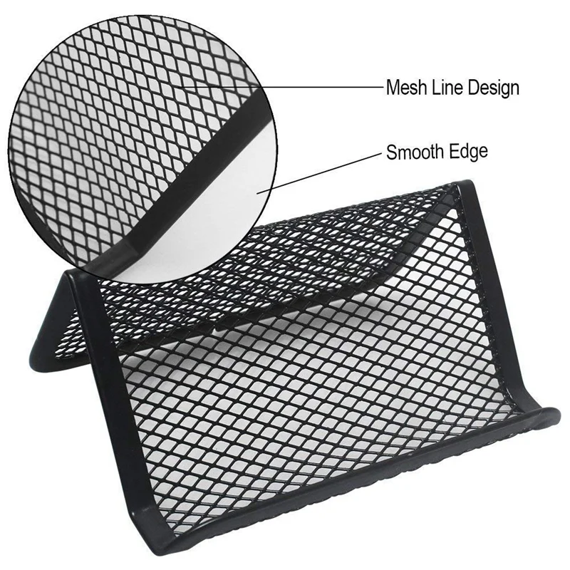 

Pack of 10 Mesh Collection Business Card Holder Desktop Index Card Holder Elegant Display on the Desktop Office Business Card St