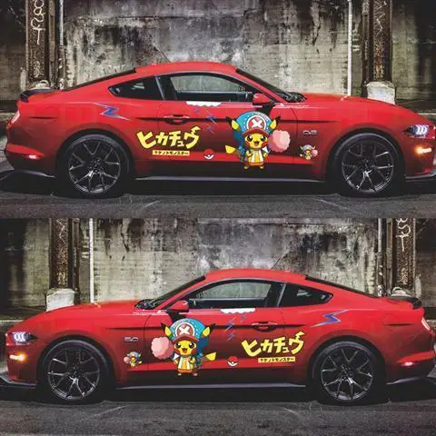 TAKARA TOMY Pokemon Pikachu Car Sticker Cute Cartoon Body Personality Creative Scratch Blocking Floating Car Sticker