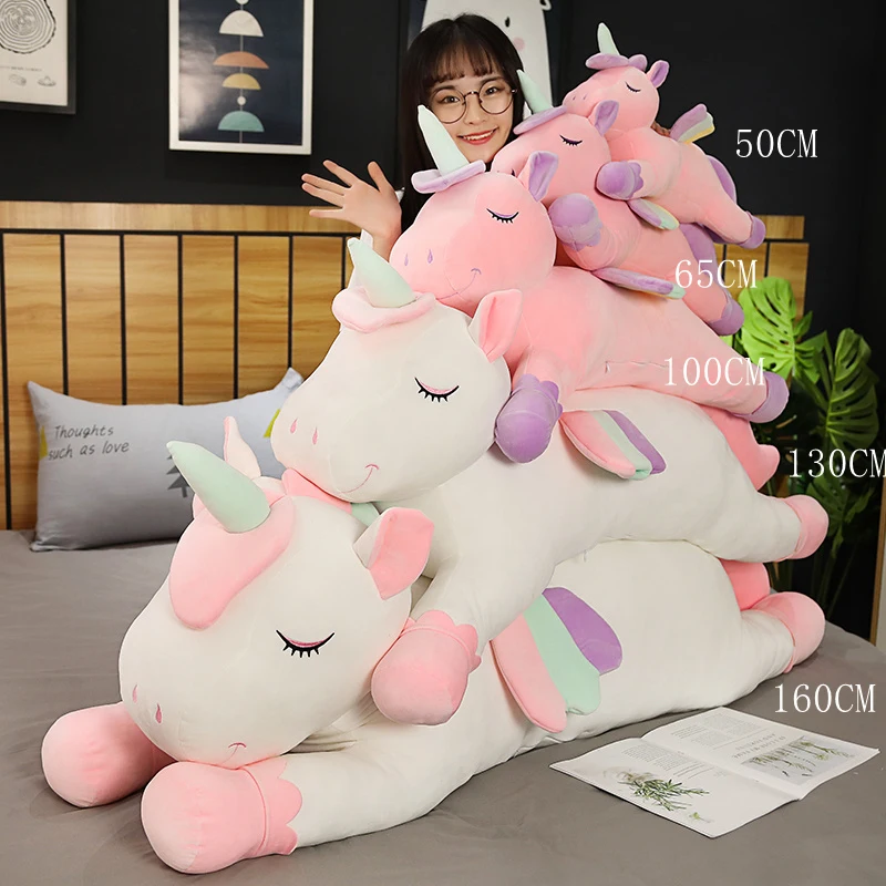 Cushions Pillow For Sofa Colorful Pegasus Pillow Angel Unicorn Plush Toys Dolls For Kids Birthday Gift Valentine's Day Gifts