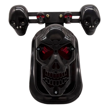 

Universal Black Chrome Motorcycle Skull Turn Signal Rear Brake Tail Light For Harley For Honda For Yamaha For Suzuki