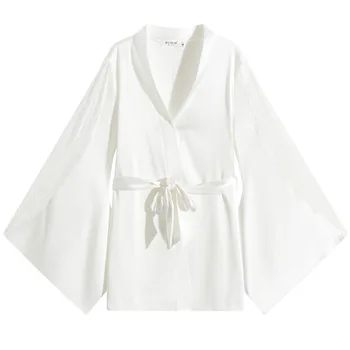 

2020 New Long Sleeve Nightgown Women Spring Summer Palace Style Princess Loose Silk Pajamas Sweet Large Ice Silk Home Clothes Au