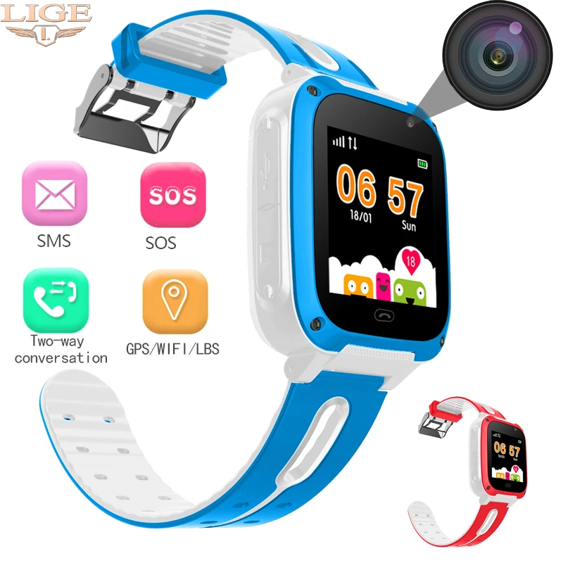 

LIGE 2019Child Smartwatch LBS Kid Smart Watch Baby Watch For Children SOS Call Location Finder Locator Tracker Anti Lost Monitor