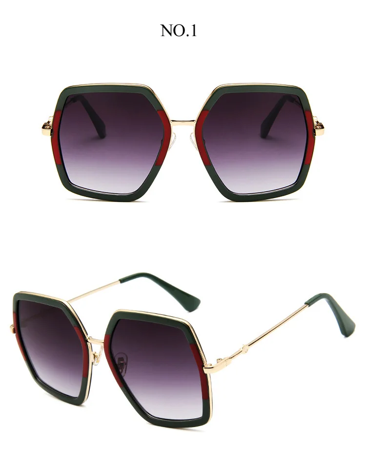 Новые негабаритные Квадратные Солнцезащитные очки женские роскошные брендовые дизайнерские винтажные красные зеленые зеркальные солнцезащитные очки суперзвезды модные дорожные очки UV400