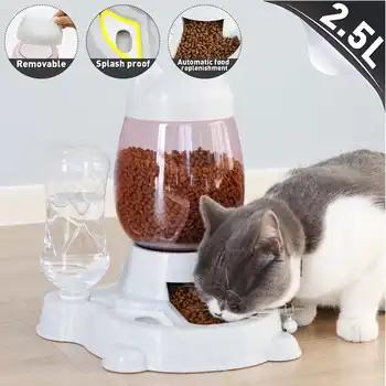 

2.5L Cat Dog Bowl Automatic Feeder Cat Bowl Double Automatic Drinking Water Automatic Pet Feeder Dog Cat Supplies