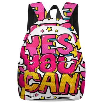 

Cartoon Letters Backpack College Students Laptop Backpack Book Bag Casual School Bag