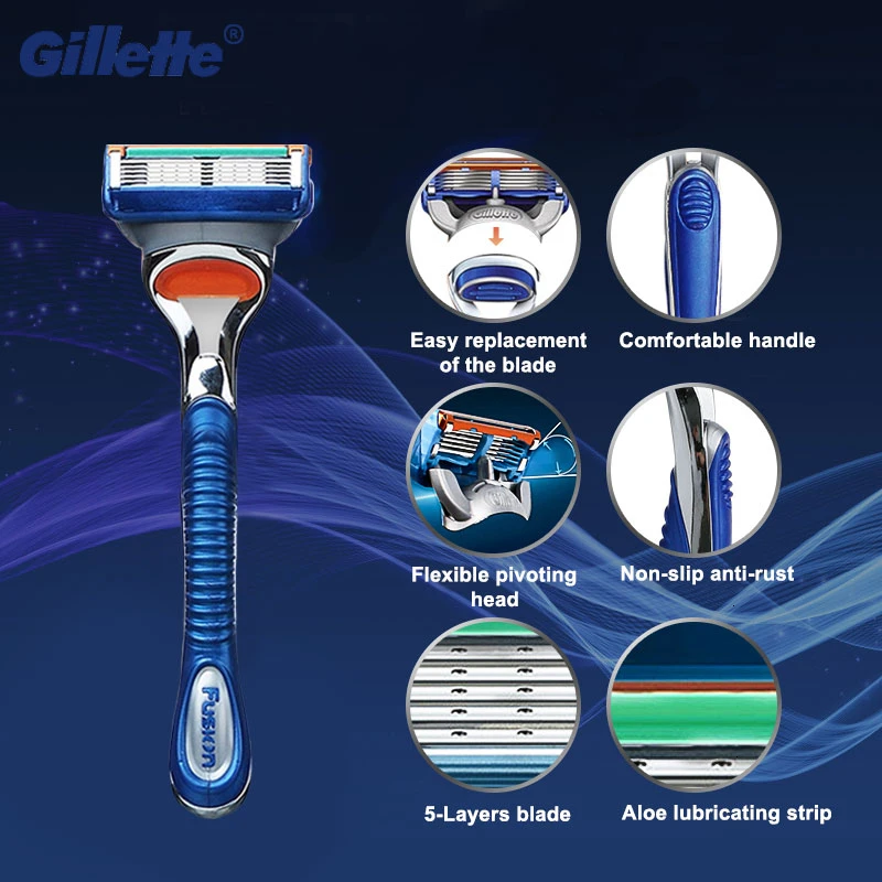 Original Gillette Fusion 5 Razor Male Safely Shaving Holder And Replacement Razor Blades Cassettes For Shaving 2