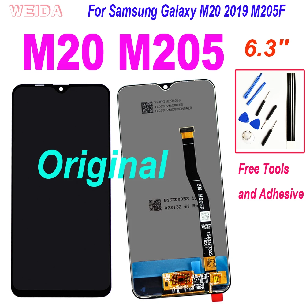 Оригинальный 6 3 ''ЖК дисплей для Samsung Galaxy M20 2019 SM-M205 M205F ЖК-дисплей сенсорный