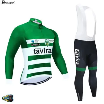 

2020 UCI World Tour Team Pro TAVIRA Green Cycling Jersey Clothing Long Sleeve 20D Gel Bicycle Bike Sportswear Ropa Ciclismo