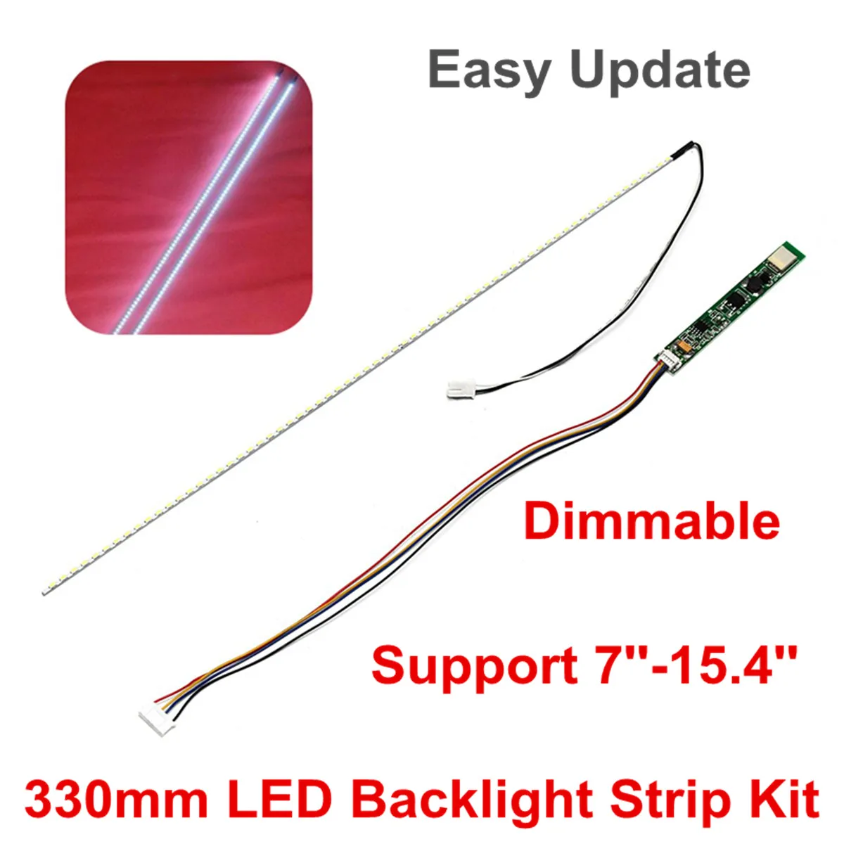 

330mm LED Backlight Strip Kit Update For 7''-15.4'' CCFL LCD Laptop Screen Monitor Dimmable LED Strip Light Lamp Bar Accessories