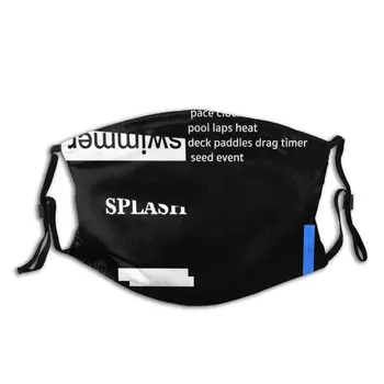 

protective mask with filter Swimming With Words Pool Lover Funny anti dust PM2.5 reuse adult teen child girl