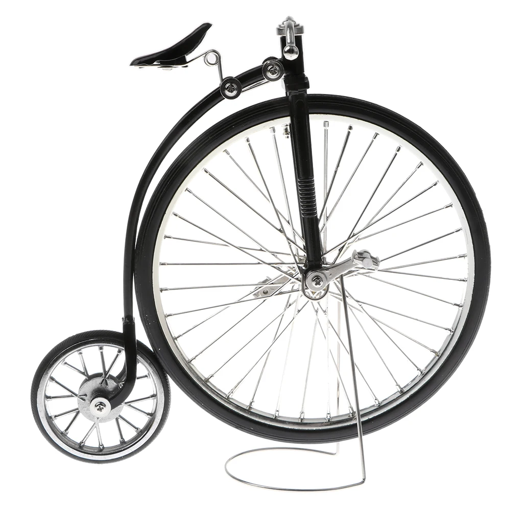 1/10th Retro Diecast Bicycle High Wheel Bike Model Collection Toy Gits Black