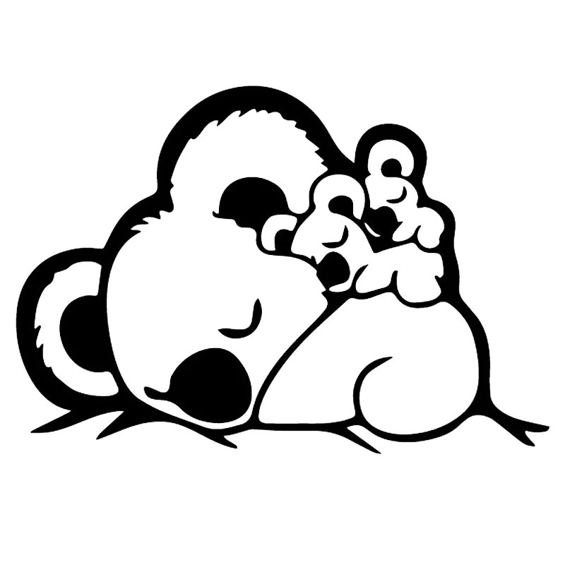 Черный YJZT Koalas Семья стены виниловая наклейка на переключатель наклейка печать на холсте мультфильм животное S19-0898 - Цвет: Черный
