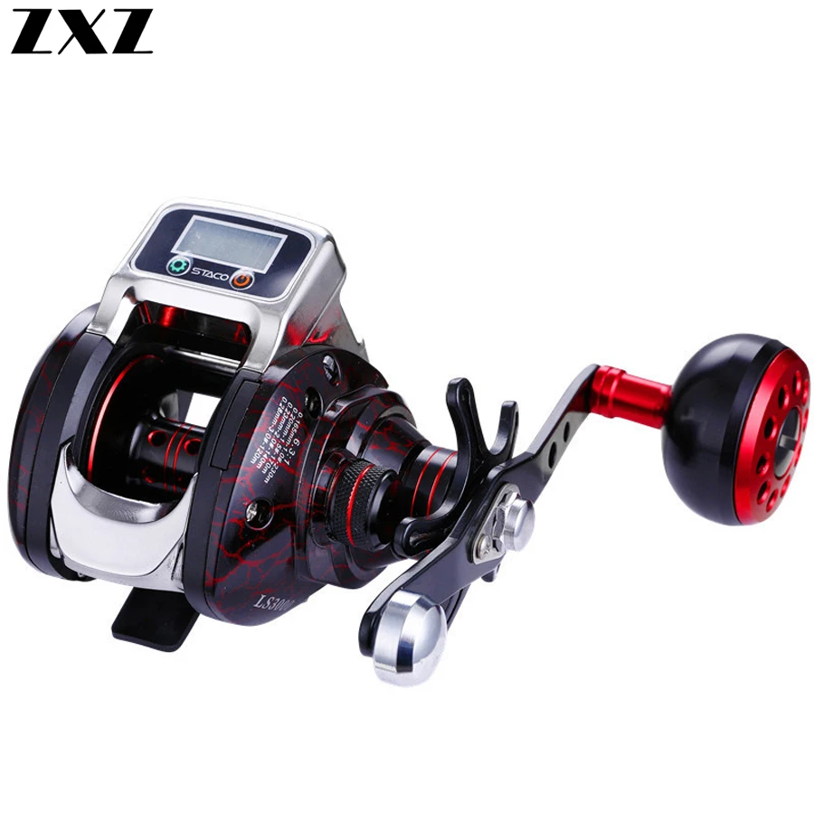 

Digital LED Display lure Bait casting Fishing Reel 14BB 6.3:1 Ratio Knob Metal Handle Baitcasting Reel 999m Fishing Line Control