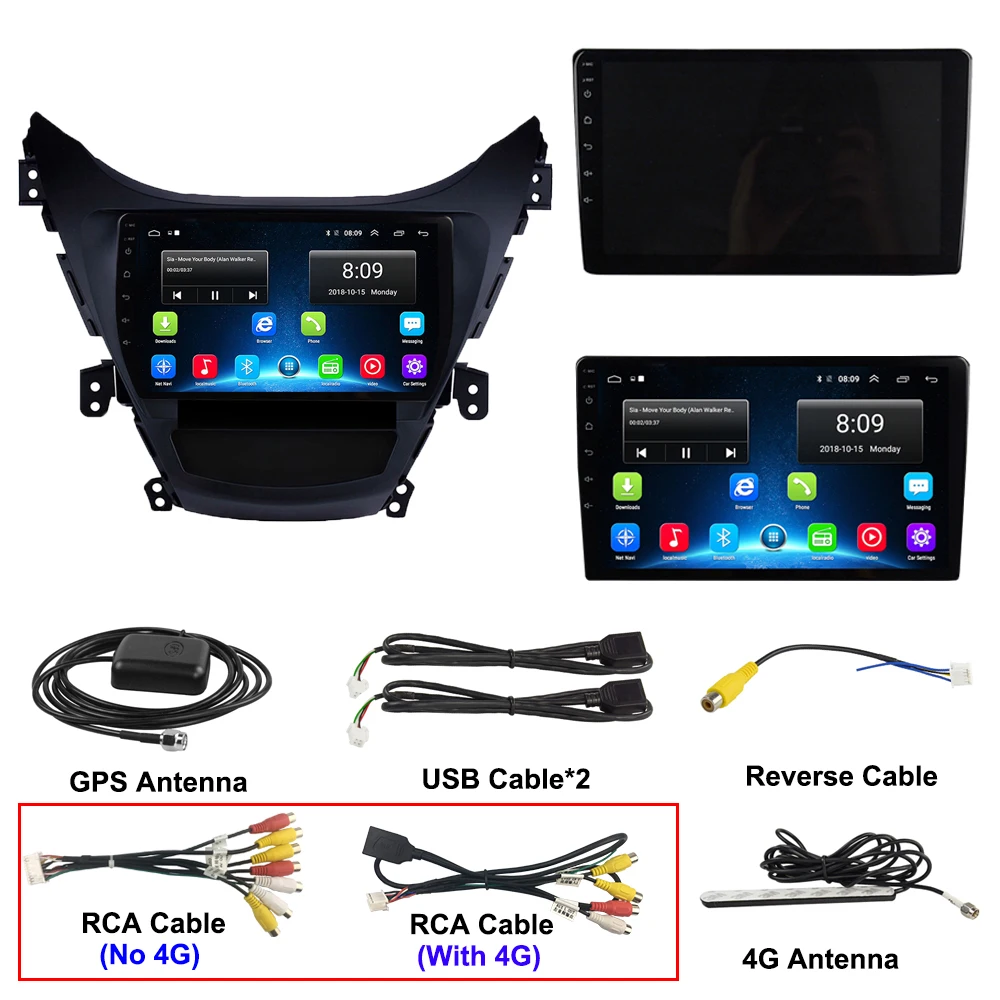 EKIY 9'' IPS Android 8.1 Car Radio For Hyundai Elantra GPS Navi Bluetooth 2011-2013 Car DVD Player Steering Wheel Control