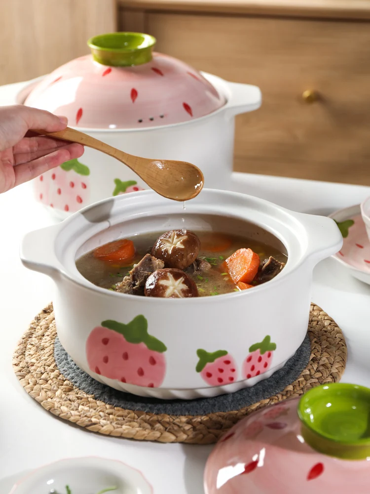 

Кастрюля для приготовления клубники, кастрюля для супа, домашняя газовая устойчивая к высоким температурам газовая плита, керамическая каменная кастрюля, кастрюля для супа
