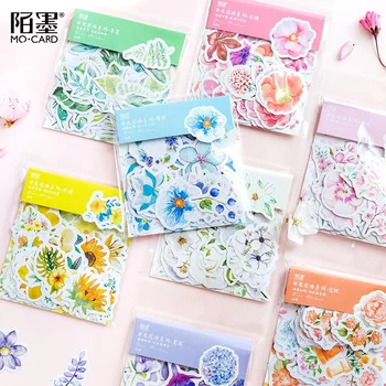 

45pcs/bag of beautiful flowers and plants stickers bullet diary, DIY decorative stickers photo album, scrapbook aesthetics