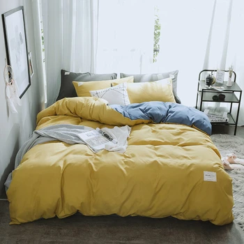 

Yimeis Bedding Set Cotton Solid Color Queen Size Bed Linens Comforter Bedding Sets For Women BE45350