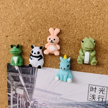 

5PCS Cartoon Animals Push Pins Decorative Thumbtack Pin Message Board Photo Wall Cork Board Plastic Tacks Office School