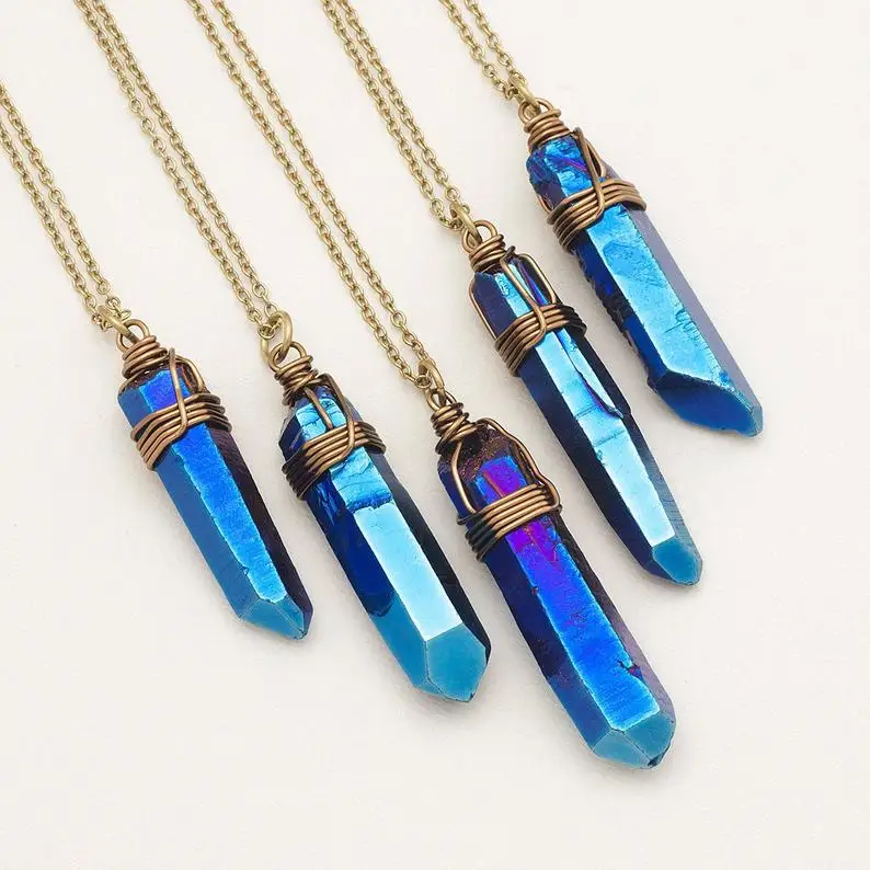 Reverie VI: Angel Aura Quartz + Fluorite Crystal Necklace