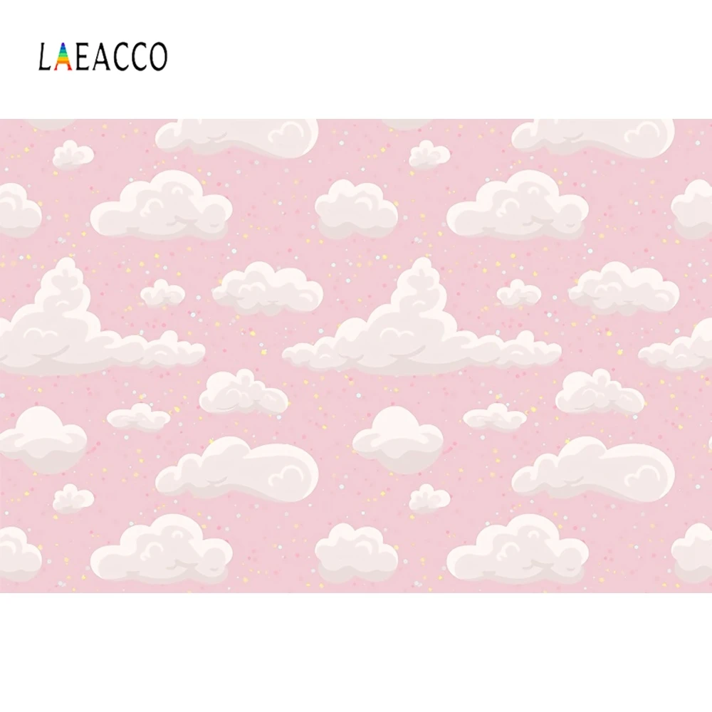 Laeacco фоны для фотосъемки новорожденных с розовым небом белым облаком фотофоны