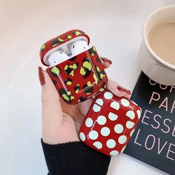 

Luxury Leopard Wave Point Earphone Case Hard Protective Cover for Airpods 1/2