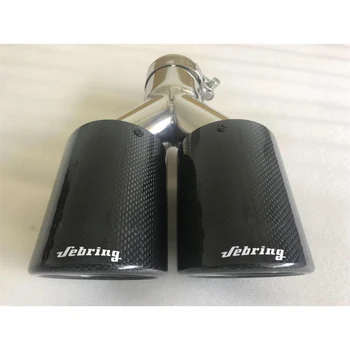 

sebring Equal Carbon double outlet muffler modified tail throat car stainless steel exhaust pipe universal modified tail pipe