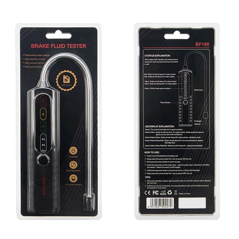 

Car Accurate Test BrakeTester Oil Universal Brake Fluid Water Content Check Universal Automotive High Precision Sensor