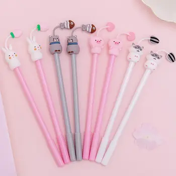 

4pcs Kawaii Cartoon Hamster Pig Black Ink Gel Pen Signature Pens School Office Supplies Promotional Gifts