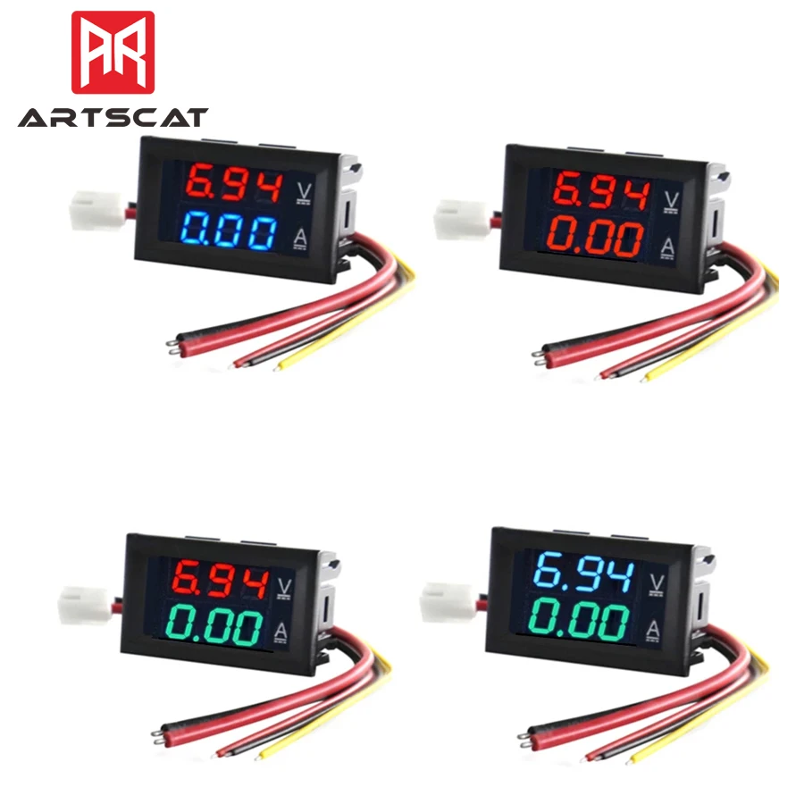 High Quality DC 100V 10A Voltmeter Ammeter Blue + Red LED Amp Dual Digital Volt Meter Gauge |