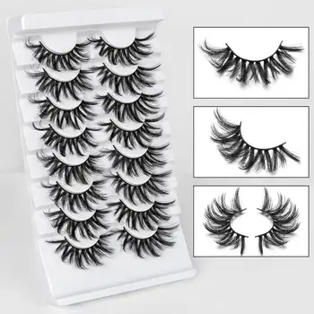 

Catwo 8 pairs Mink Lashes Natural False Eyelashes Dramatic Volume Fake Lashes Makeup Eyelash Extension Silk Eyelashes