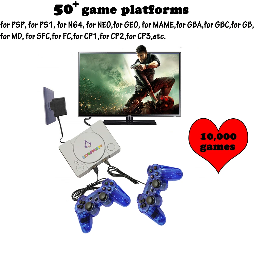 128 бит ретро более 50 симуляторов для psp для N64 для PS1 игровая видео приставка геймпад ручной 10000 игровой плеер джойстик HDMI