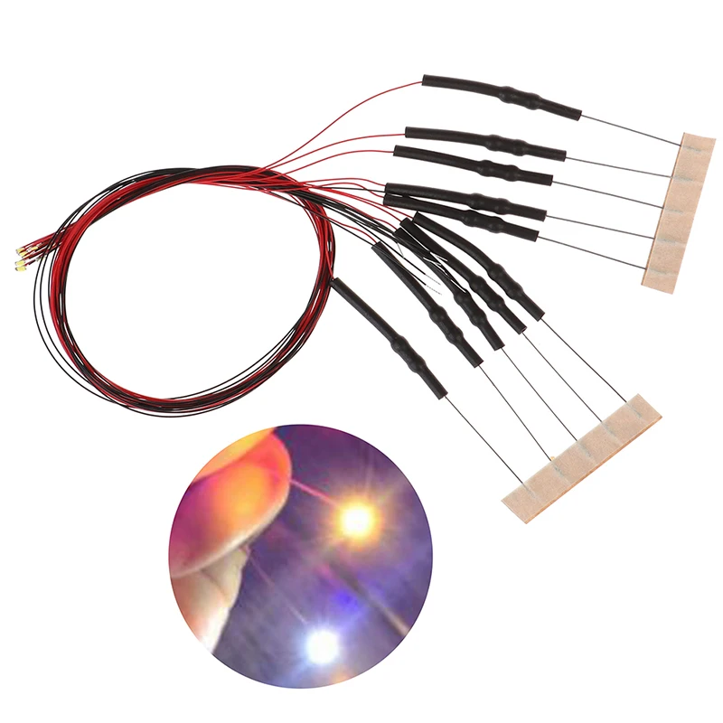 New 10Pcs 20cm T0603wm Pre-soldered Micro 0.1mm Copper Wired White Smd Led 0603