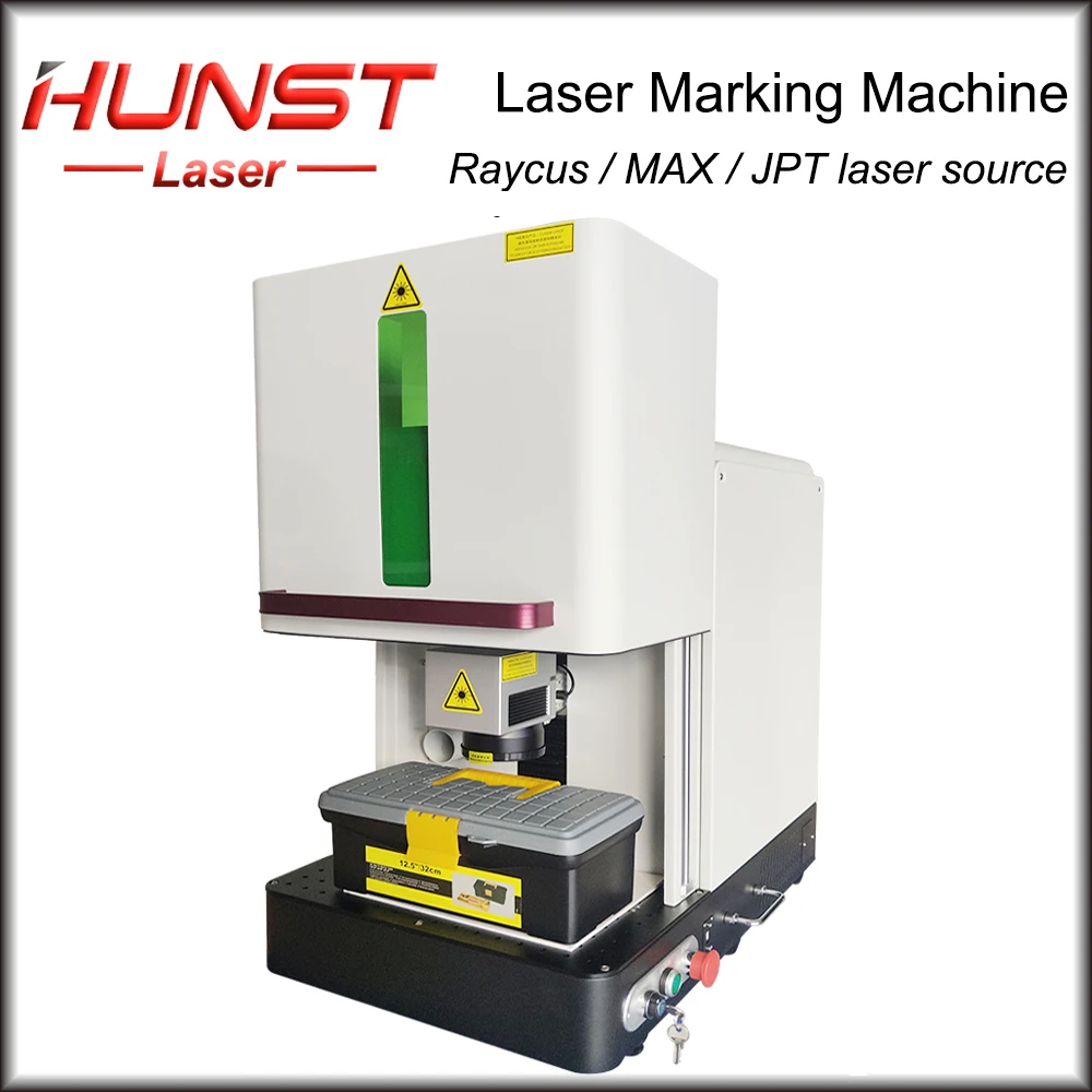 Оптоволоконная лазерная маркировочная машина Hunst закрытая 20 Вт 30 50 70 100 JPT MAX Raycus