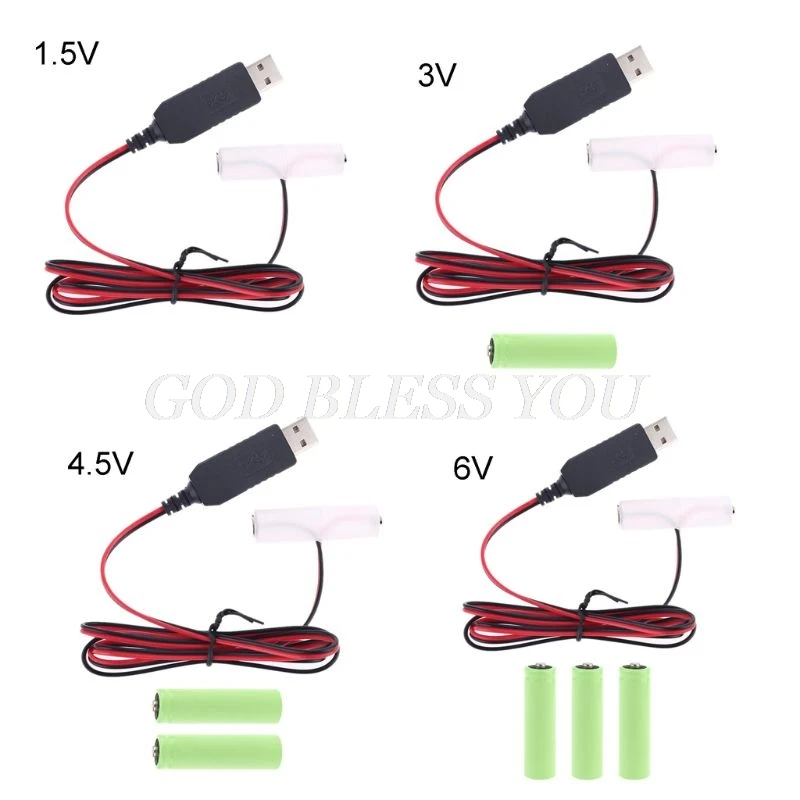 Нейтрализатор батарей AA LR6 2 м кабель питания USB замена от 1 до 4 шт. для