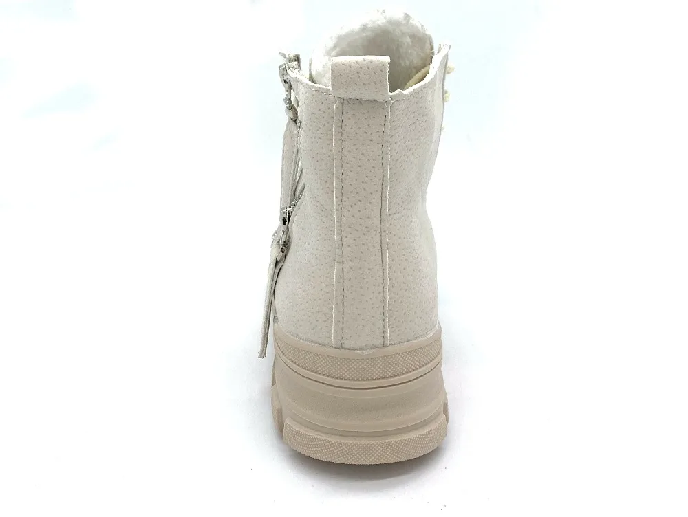 Women Thick Bottom Snow Boots Lace Up Boots Female Ankle Military Double Zipper Brand Winter Warm Platform Heel Shoes g510