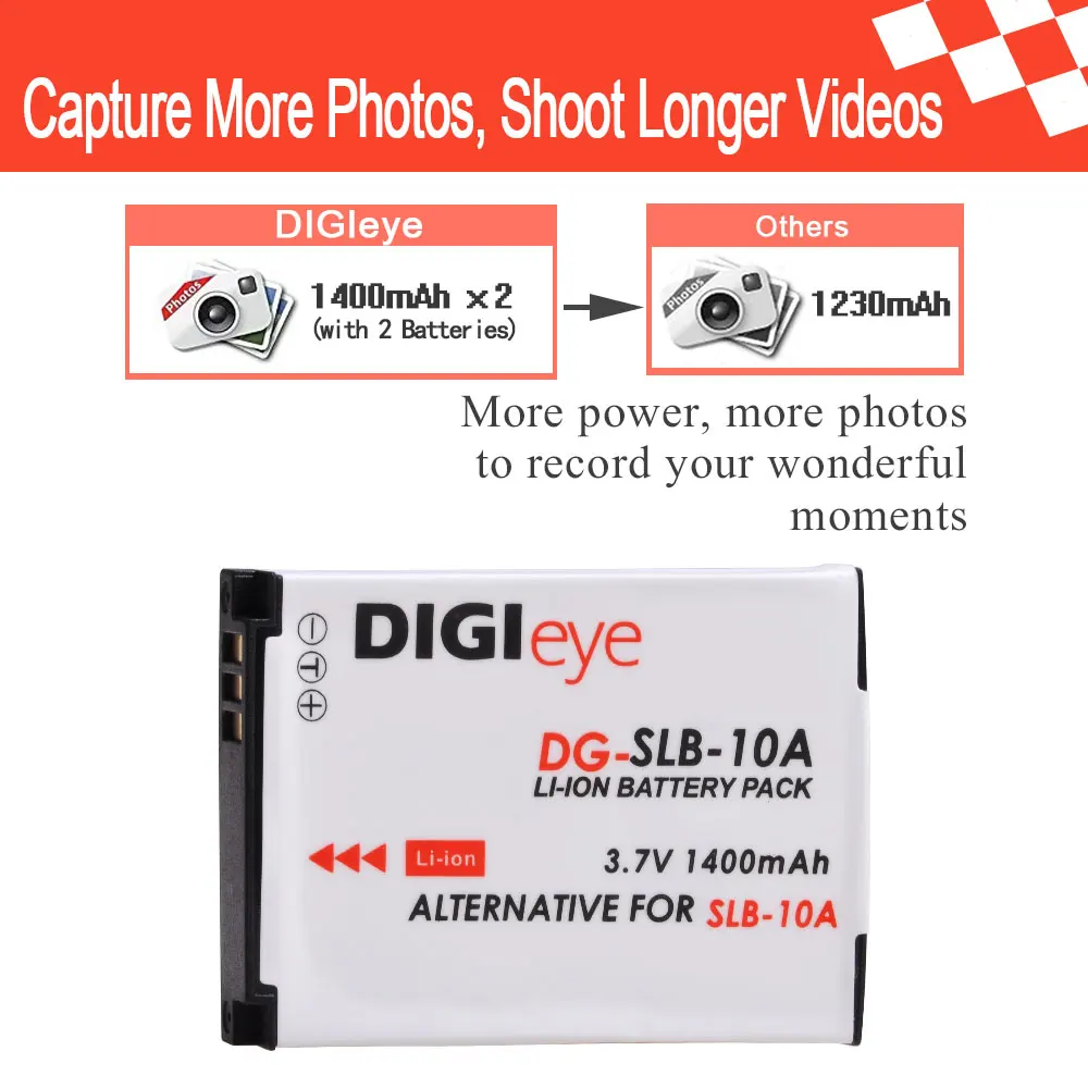 1400mAh SLB-10A SLB 10A Batteries for Samsung EX2F HZ15W SL202 SL420 SL820 WB150F WB250F WB350F WB750 WB850F WB1100F Cameras