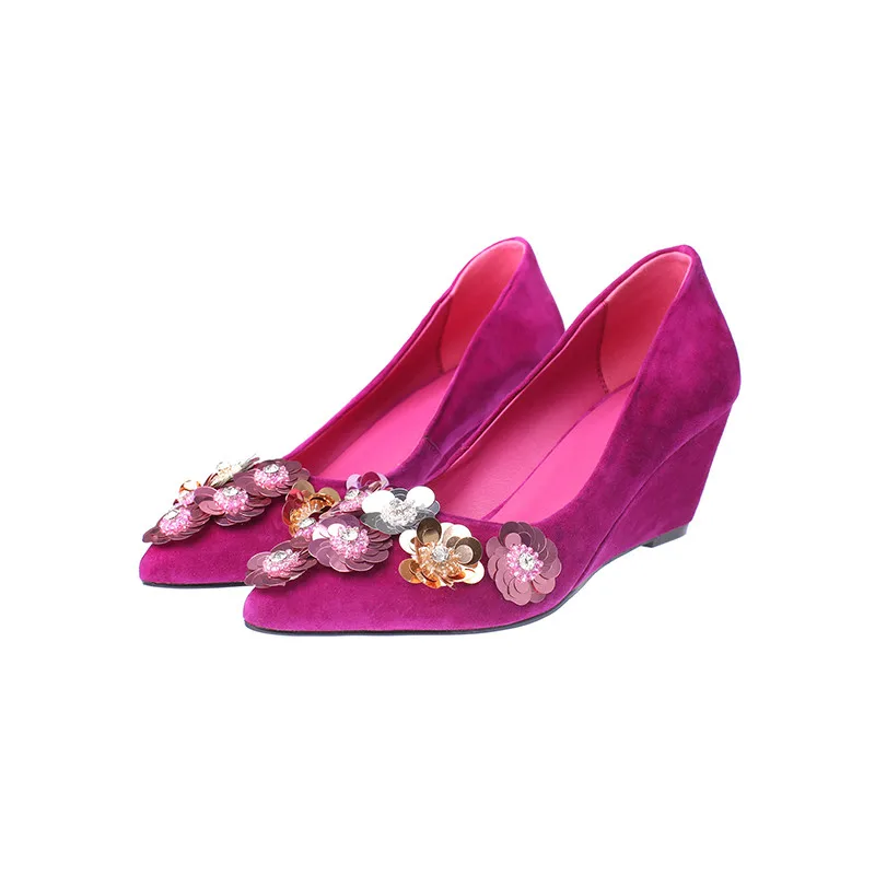 FEDONAS/женские туфли-лодочки с украшением в виде цветов; сезон весна-осень; Всесезонная обувь для выпускного вечера; элегантные женские туфли-лодочки с острым носком