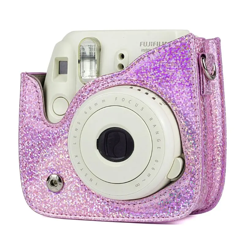 Из искусственной кожи Кристалл Bling камера сумка чехол для Fujifilm Mini8/8+/9