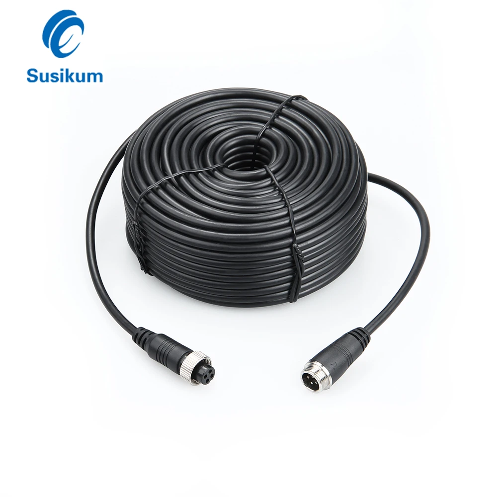 

4 Pin Aviation Extension Video Cable 5M/10M/15M/20M Professional Extend Cable For Truck Bus Monit