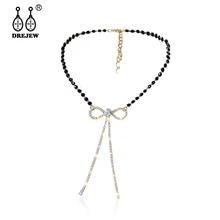 DREJEW бабочка, Черное золото, кристалл, жемчуг, эффектное колье, рождественское ожерелье для женщин, друг, бижутерия, ювелирные изделия в стиле "Бохо" N813