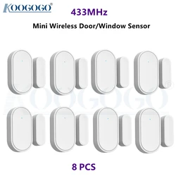 Mini capteur de porte/fenêtre sans fil 433MHz, système d'alarme de sécurité domestique anti cambriolage, contrôle à distance via appli Android et iOS 