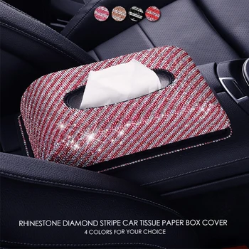 

Diamond Car Tissue Box Cover Napkin Paper Holder Towel Dispenser Decoration Gift