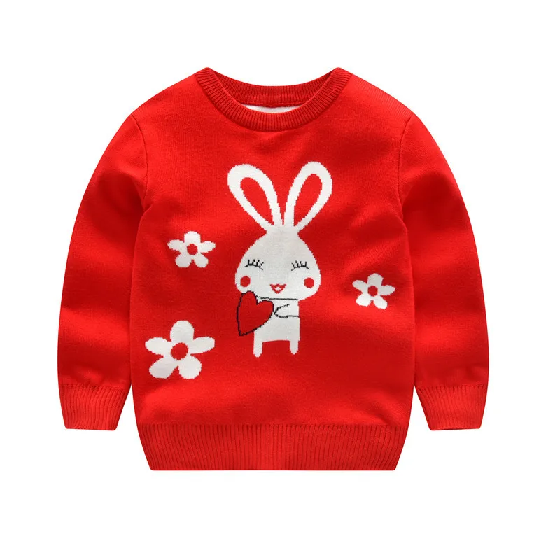 

Girls Baby Crew Neck Pullover Cartoon Double Layer Thick Sweater 2018 Autumn & Winter New Style Medium-small CHILDREN'S Sweater