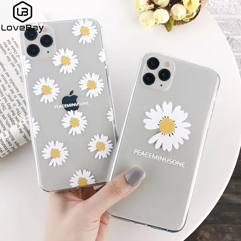 Прозрачный чехол Lovebay с надписью Ромашка для iPhone 11 Pro Max X XR Xs мягкий прозрачный из