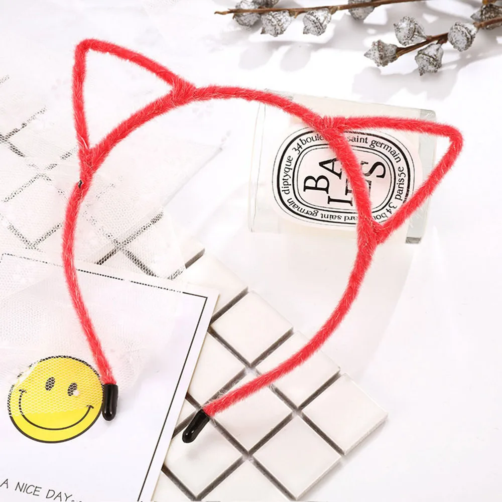  Girls Headband kids cute cat ears and velvet headband  Headwear Hair Accessories baby Washing Face Makeup Headwear