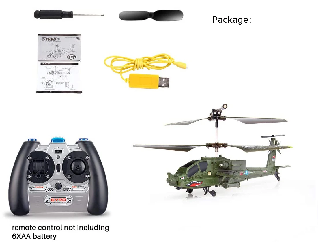 Syma S109G RC Helicopter 3.5 Channel Remote Control Helicopter with Gyro RTF for Children Beginners Indoor 5