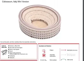 

Colosseum, Rome, miniature model, paper model, handmade DIY, origami, origami