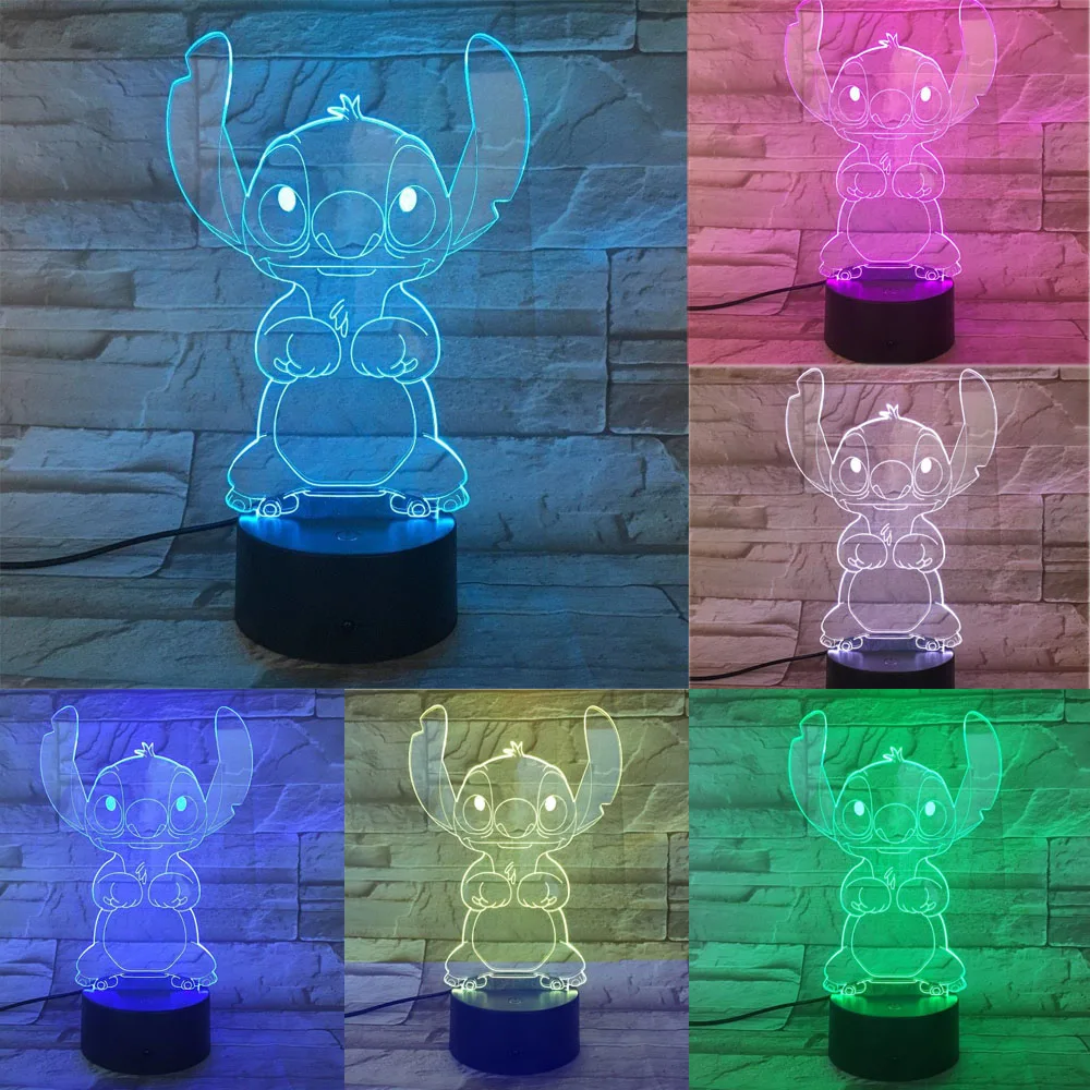 Стежка 3D USB СВЕТОДИОДНЫЙ Светильник настольный ночник домашний декор комнаты детская игрушка Рождественский подарок около 7 цветов
