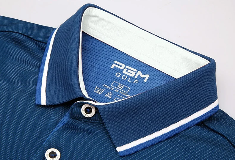 PGM Для мужчин футболка короткий рукав Футболка летние Для мужчин дышащие Поло спортивная рубашка с короткими рукавами быстрое высыхание с отложным воротником Одежда для гольфа