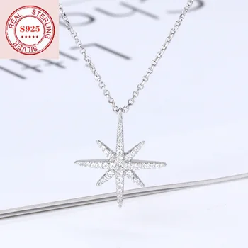 

TIF APN 925 sterling silver necklace,simple meteor adjustable trend simple long clavicle chain, personality charm ladies jewelr